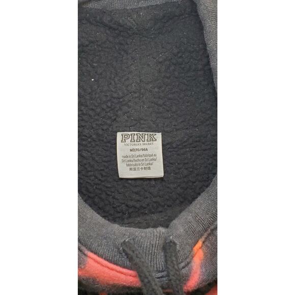 Victorias Secret Sz M PINK Sweatshirt Womens Rainbow Dye Cowl Neck Sherpa Ca13 - Picture 6 of 8